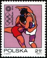 (1972-013) Марка Польша "Борьба"    Летние Олимпийские игры 1972, Мюнхен III Θ